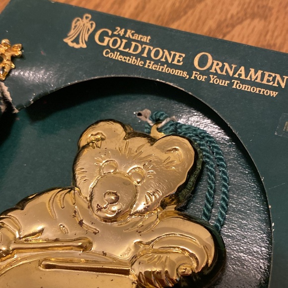 Golden Drummer Bear Ornament - Picture 3 of 5